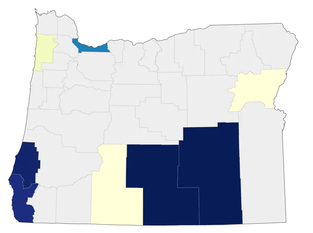 Prothonotary Warbler county map