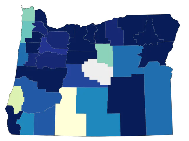 Red-eyed Vireo county map