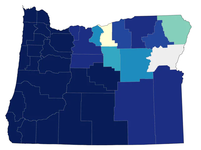 Red-shouldered Hawk county map