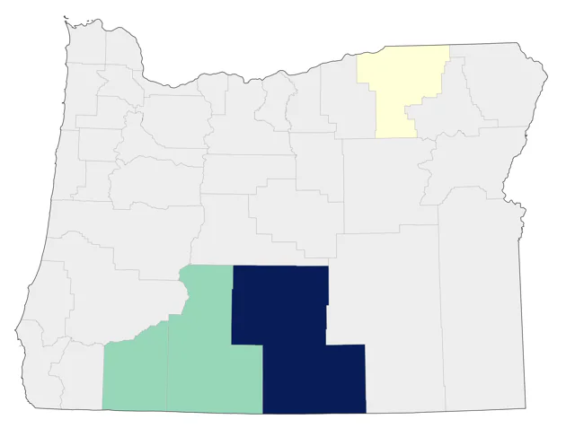 Ruby-throated Hummingbird county map
