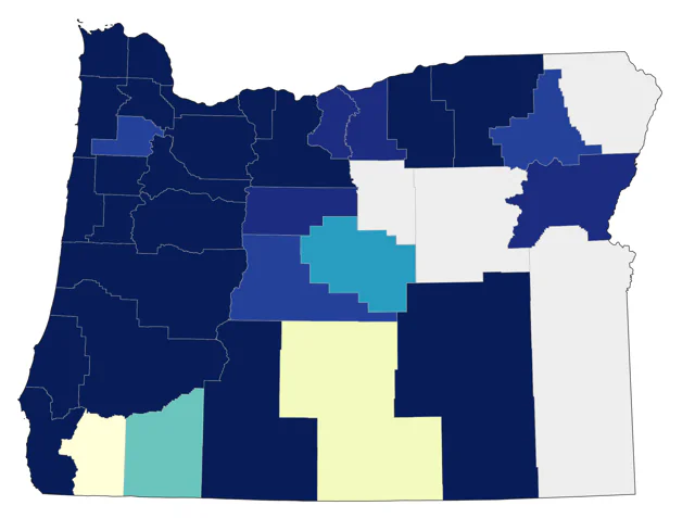 Short-billed Gull county map