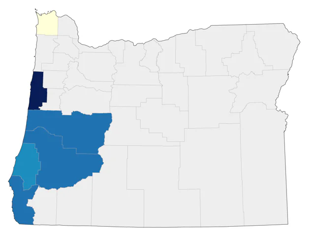 Short-tailed Albatross county map