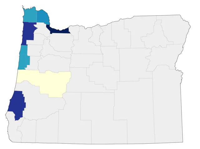 Slaty-backed Gull county map