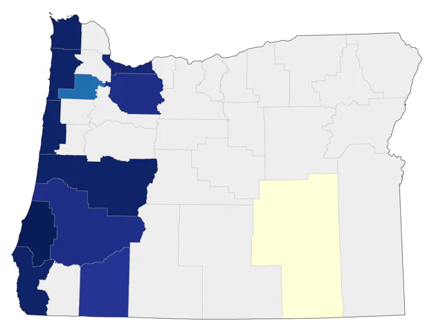 Tropical Kingbird county map