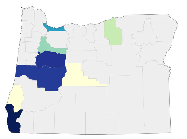 Vermilion Flycatcher county map