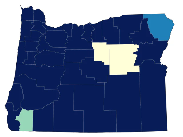 Western Grebe county map