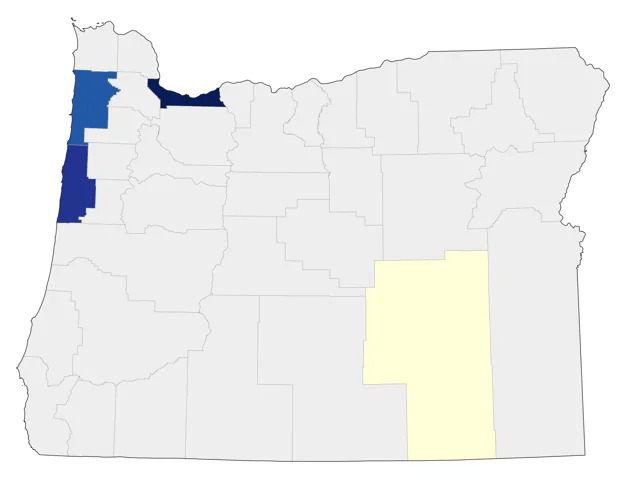 White-eyed Vireo county map