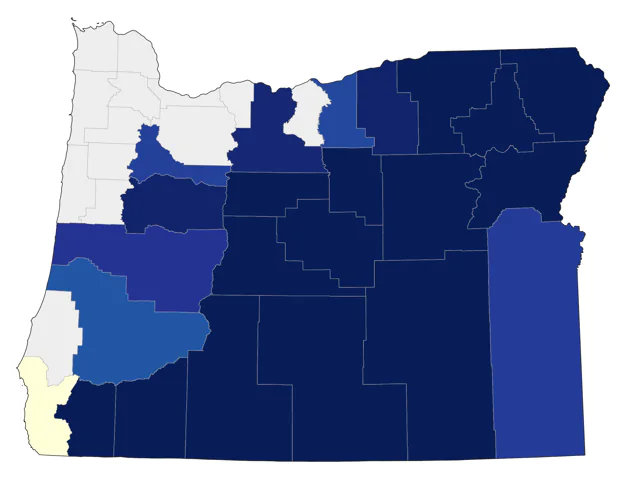 White-headed Woodpecker county map