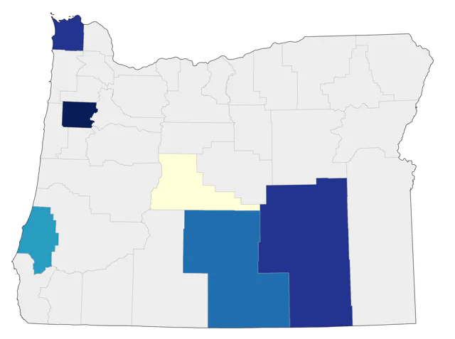White-rumped Sandpiper county map