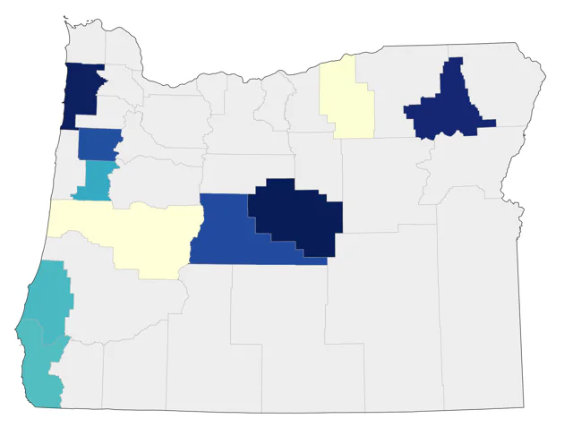 White Wagtail county map