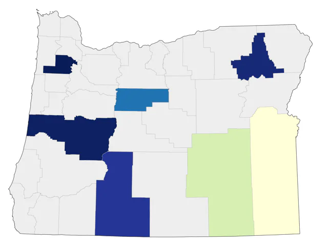Wood Thrush county map