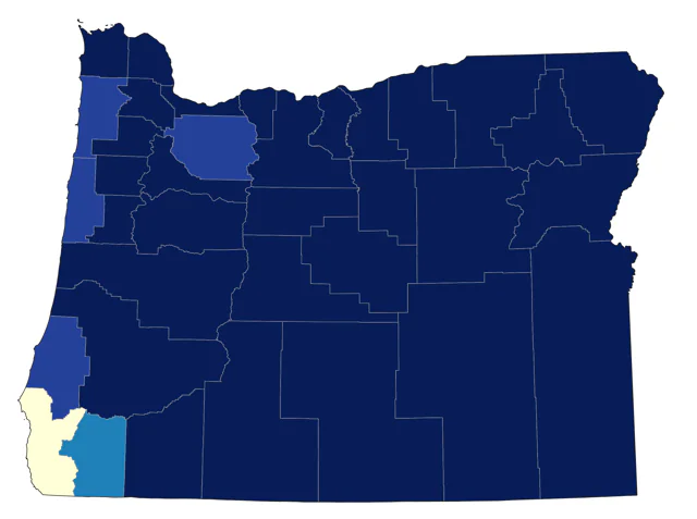 Yellow-headed Blackbird county map