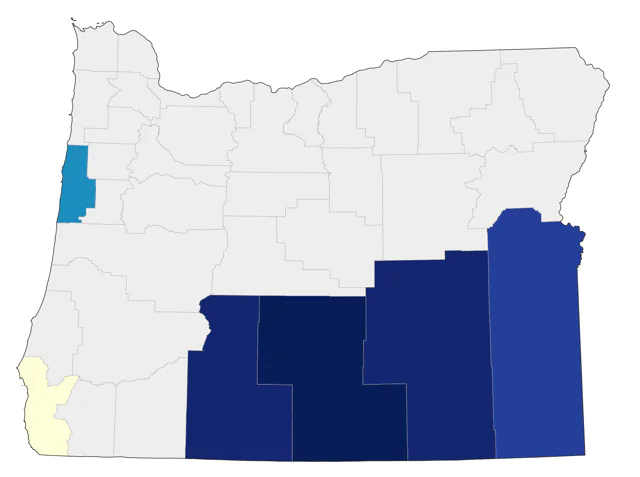 Yellow-throated Vireo county map