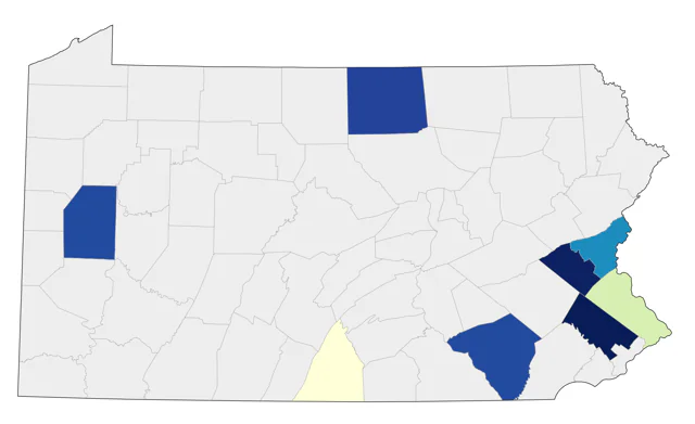 African Collared-Dove county map