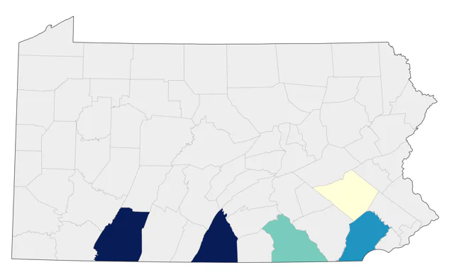 Anna's Hummingbird county map