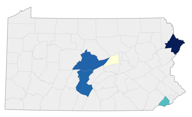 Black-backed Woodpecker county map
