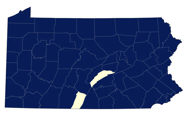 Black-billed Cuckoo county map