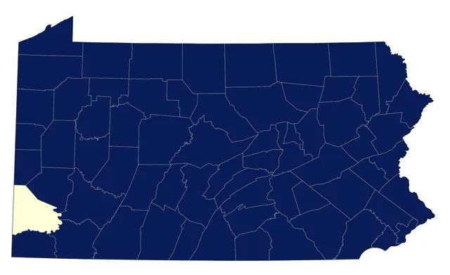 Black-throated Blue Warbler county map
