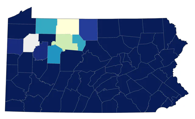Black Vulture county map