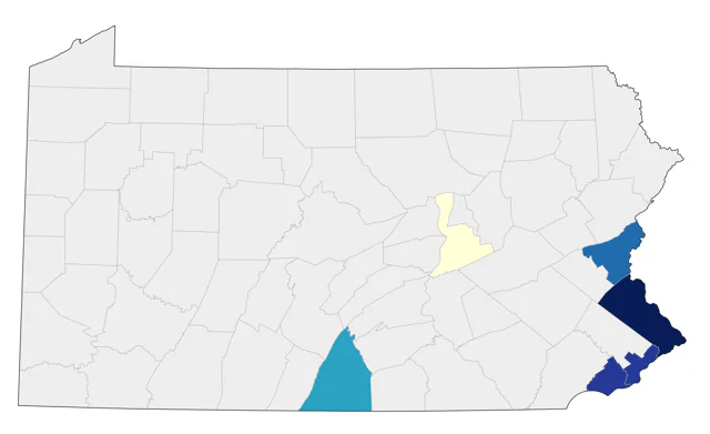 Brown Booby county map