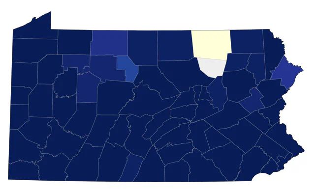 Canvasback county map