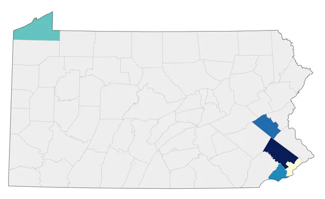 Cockatiel county map