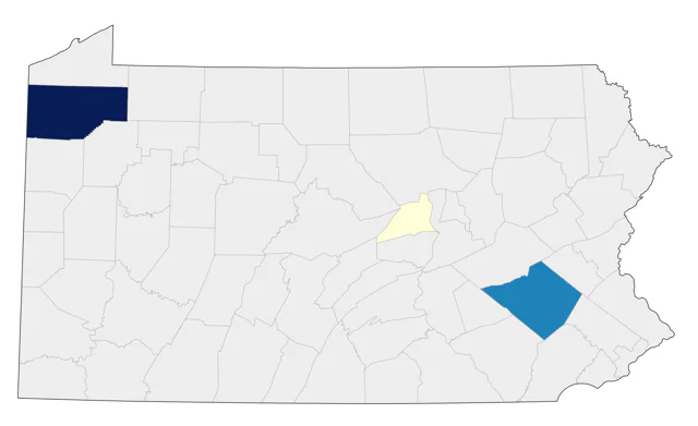 Common Eider county map