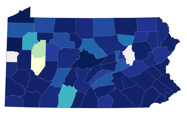 Connecticut Warbler county map