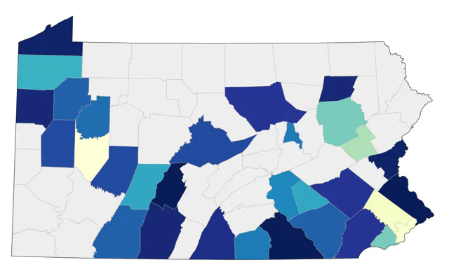 Eared Grebe county map