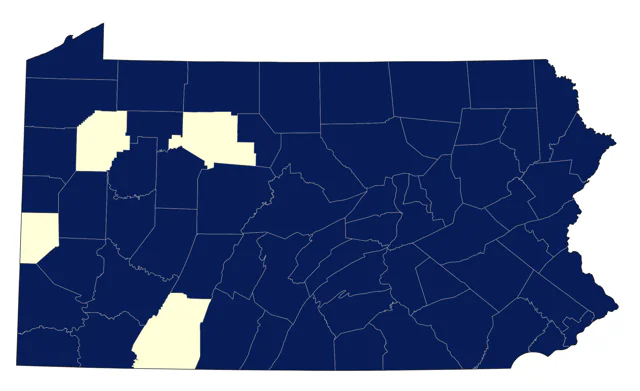 Eastern Screech-Owl county map