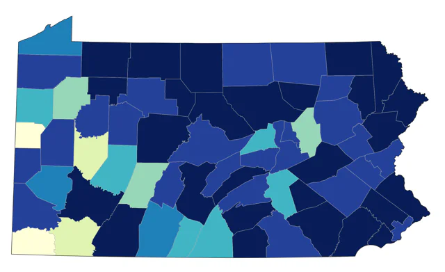 Evening Grosbeak county map