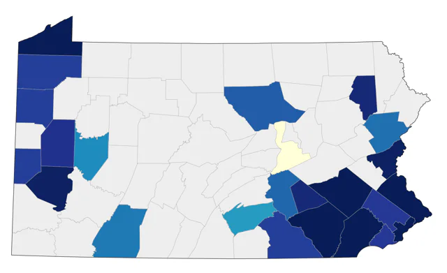 Glaucous Gull county map