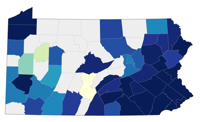 Great Black-backed Gull county map