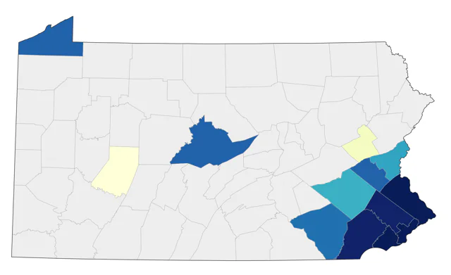 Great Cormorant county map