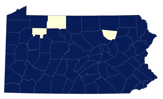 Great Horned Owl county map