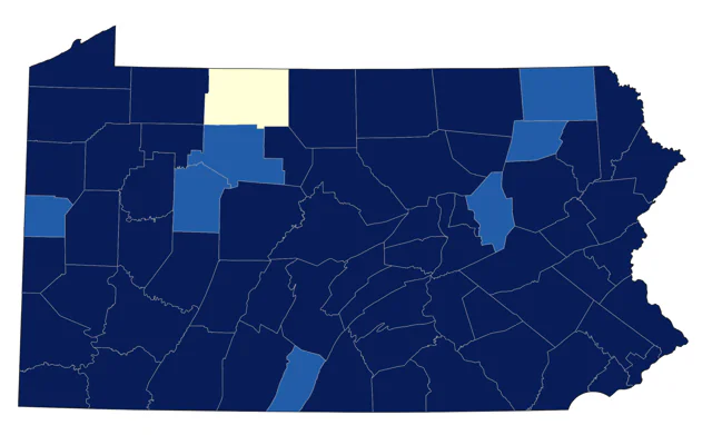 Greater Scaup county map