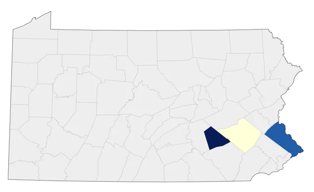 Green Pheasant county map