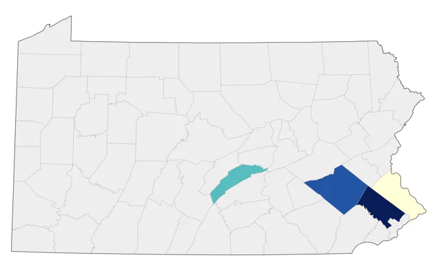 Green-tailed Towhee county map
