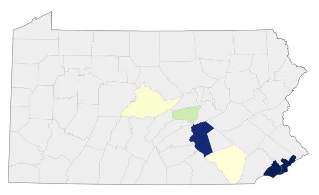 Gull-billed Tern county map
