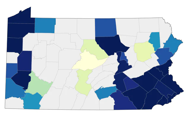 Iceland Gull county map