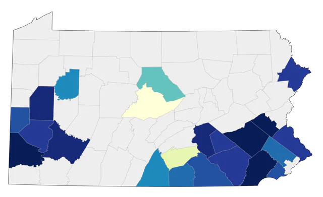 Indian Peafowl county map