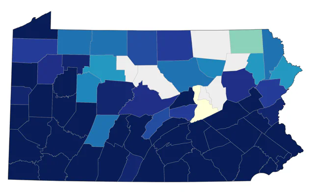 Kentucky Warbler county map