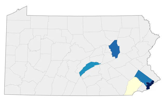 Lazuli Bunting county map