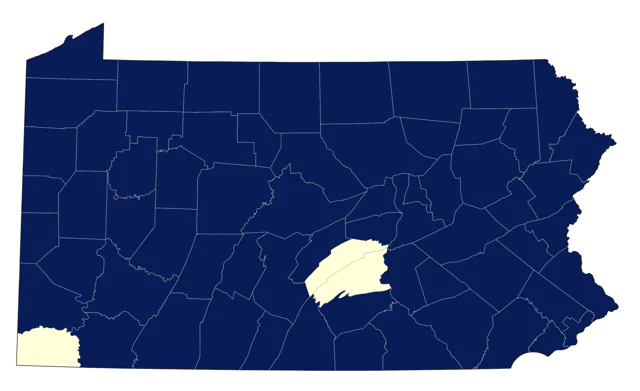 Least Flycatcher county map