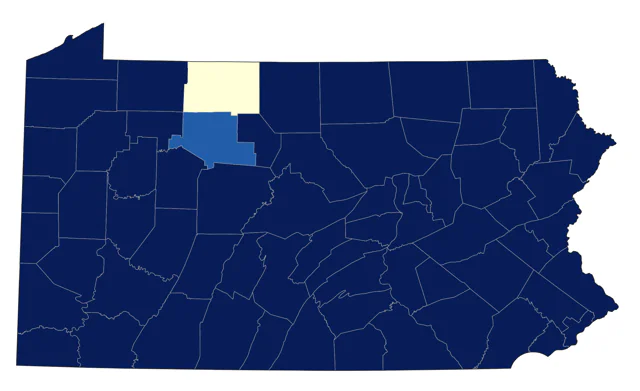 Lesser Scaup county map