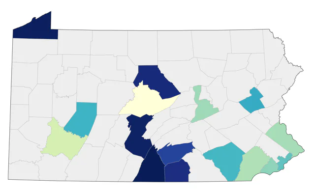 Loggerhead Shrike county map