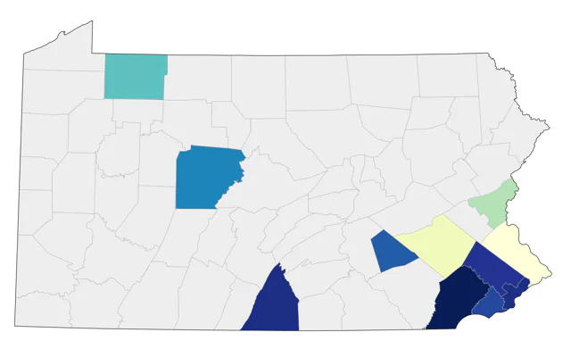 Mandarin Duck county map