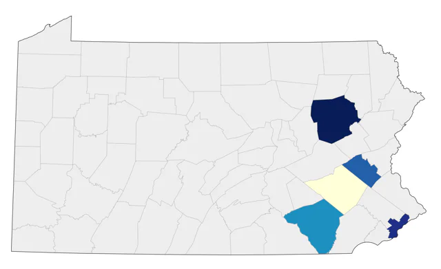 Monk Parakeet county map