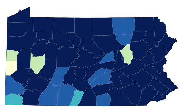 Mourning Warbler county map