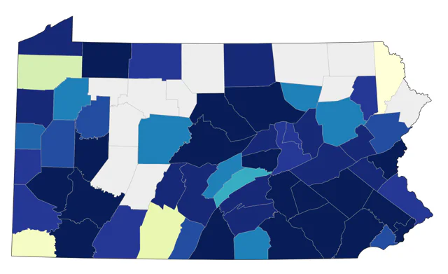 Muscovy Duck county map